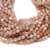 Faceted Orange Sunstone Loose Beads 2-4mm for Jewelry Making DIY