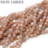 Faceted Orange Sunstone Loose Beads 2-4mm for Jewelry Making DIY