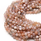 Faceted Orange Sunstone Loose Beads 2-4mm for Jewelry Making DIY