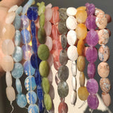 Faceted Oval Stone Beads for Jewelry Making DIY Bracelet 11pcs