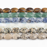 Faceted Oval Stone Beads for Jewelry Making DIY Bracelet 11pcs