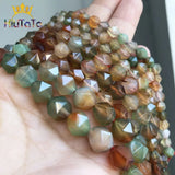 Faceted Peacock Agate Beads Loose Stone for Jewelry Making 15'' Strands