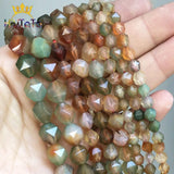 Faceted Peacock Agate Beads Loose Stone for Jewelry Making 15'' Strands
