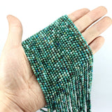 Faceted Phoenix Chrysocolla Seed Beads 2/3/4MM High Loose Round Beads