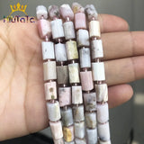 Pink Opal Stone Beads Cylinder Spacer for Jewelry Making