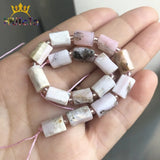 Pink Opal Stone Beads Cylinder Spacer for Jewelry Making