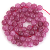 Faceted Pink Tourmaline Jades Stone Beads Round Loose Spacer Beads 6/8/10mm