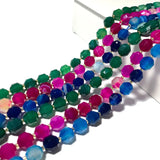Faceted Striped Agate Stone Beads Green Red Round 5*6 / 7*8MM