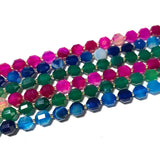Faceted Striped Agate Stone Beads Green Red Round 5*6 / 7*8MM