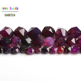 Faceted Purple Agates Round Loose Stone Beads 15in Strand 6mm 8mm 10mm