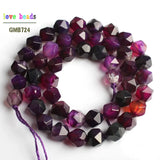 Faceted Purple Agates Round Loose Stone Beads 15in Strand 6mm 8mm 10mm