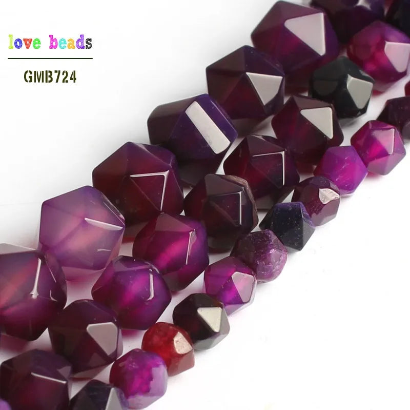 Faceted Purple Agates Round Loose Stone Beads 15in Strand 6mm 8mm 10mm