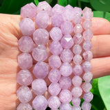 Faceted Purple Angelite Chalcedony Jades Spacer Beads 15''