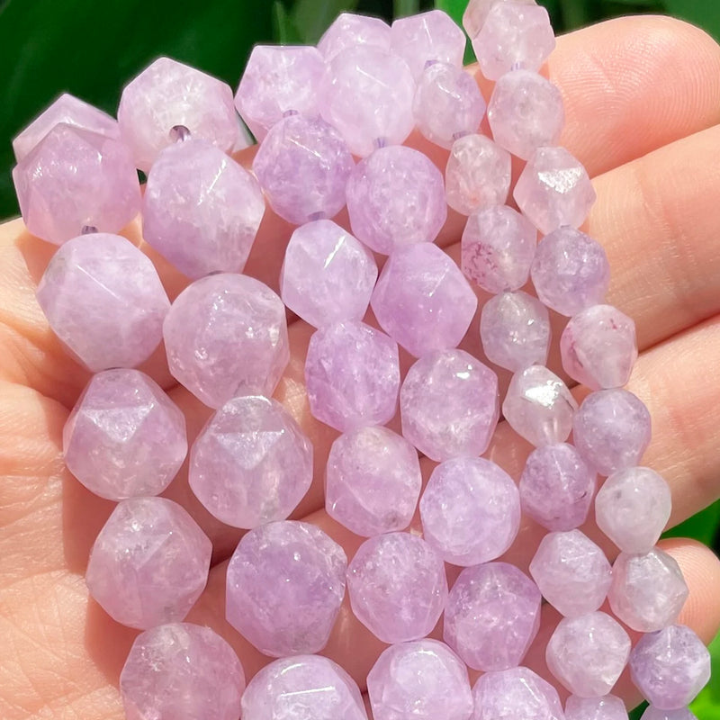 Faceted Purple Angelite Chalcedony Jades Spacer Beads 15''
