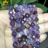Purple Ghost Stone Quartz Crystal Beads for Jewelry Making 7.5 inches