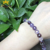 Purple Ghost Stone Quartz Crystal Beads for Jewelry Making 7.5 inches