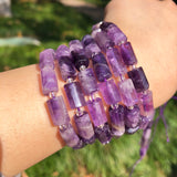 Faceted Purple Quartz Crystal Gem Stone Beads Cylinder Spacer for Jewelry Making