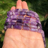 Faceted Purple Quartz Crystal Gem Stone Beads Cylinder Spacer for Jewelry Making