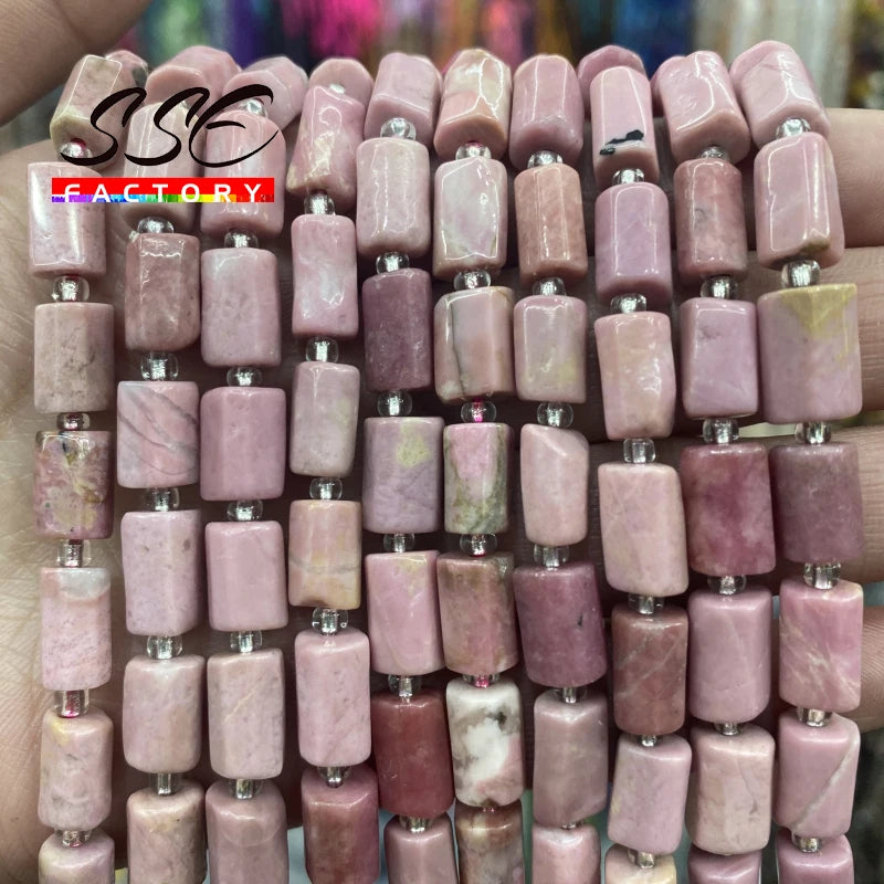 Faceted Red Rhodochrosite Stone Beads 8x11mm 15 Inches
