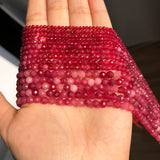 Natural Faceted Red Sapphire Stones 2-4mm Loose Spacer Beads