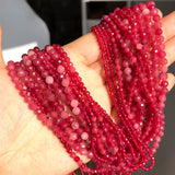 Natural Faceted Red Sapphire Stones 2-4mm Loose Spacer Beads