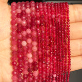 Natural Faceted Red Sapphire Stones 2-4mm Loose Spacer Beads