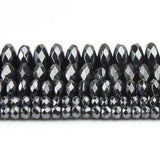 Faceted Hematite Stone Beads Round Spacer Bead for Jewelry Making