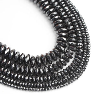 Faceted Hematite Stone Beads Round Spacer Bead for Jewelry Making