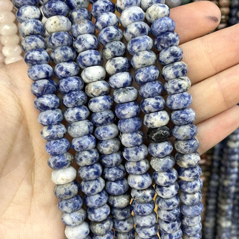 6*10MM Natural Faceted Rondelle Stone Agates Jaspers Spacer Loose Beads
