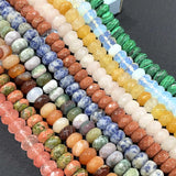 6*10MM Natural Faceted Rondelle Stone Agates Jaspers Spacer Loose Beads