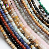 Faceted Rondelle Stone Beads 4*6mm Rose Quartzs Jaspers Amazonite 15'' Strand
