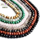 Faceted Rondelle Stone Beads 4*6mm Rose Quartzs Jaspers Amazonite 15'' Strand