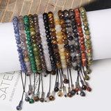 Faceted Rondelle Stone Bracelet Green Agates Tiger Eye Crystal