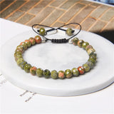 Faceted Rondelle Stone Bracelet Green Agates Tiger Eye Crystal