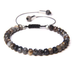 Faceted Rondelle Stone Bracelet Green Agates Tiger Eye Crystal