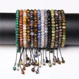 Faceted Rondelle Stone Bracelet Green Agates Tiger Eye Crystal