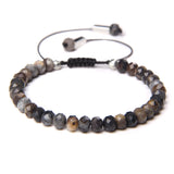 Faceted Rondelle Stone Bracelet Green Agates Tiger Eye Crystal