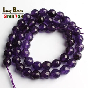 Faceted Round Chalcedony Beads for Bracelet Necklace DIY Jewelry
