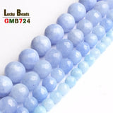 Faceted Round Chalcedony Beads for Bracelet Necklace DIY Jewelry