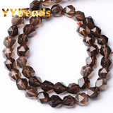 Faceted Smoky Crystal Quartz Beads for Jewelry Making 6-10mm