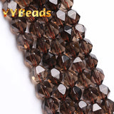 Faceted Smoky Crystal Quartz Beads for Jewelry Making 6-10mm