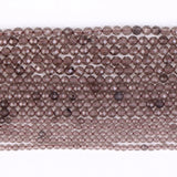 Faceted Smoky Quartz Round Beads 2-4mm for Jewelry Making