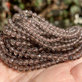 Faceted Smoky Quartz Round Beads 2-4mm for Jewelry Making