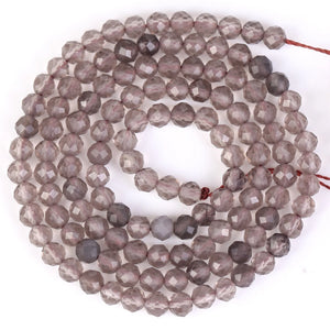 Faceted Smoky Quartz Round Beads 2-4mm for Jewelry Making