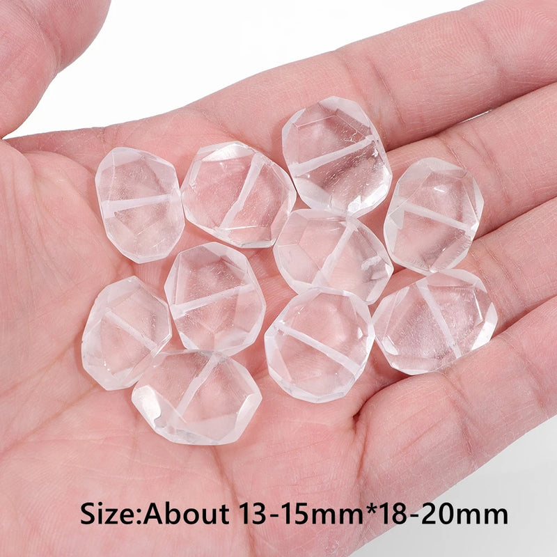 Faceted Square Stone Pendant Beads for Jewelry Making