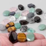 Faceted Square Stone Pendant Beads for Jewelry Making