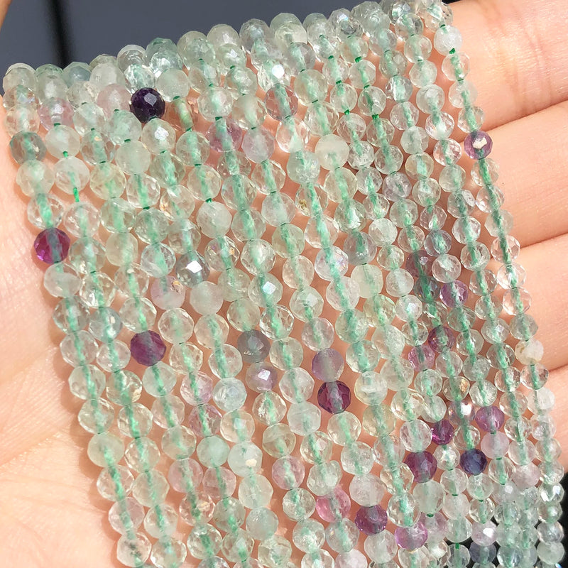 Colorful Fluorite Quartz Faceted Stone Beads for Jewelry Making
