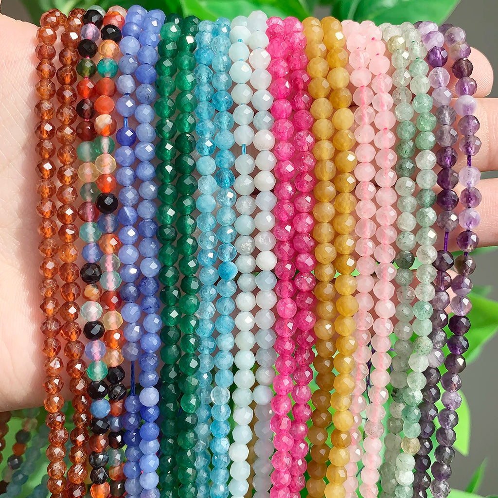 Colorful Fluorite Quartz Faceted Stone Beads for Jewelry
