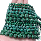 Green Malachite Faceted Stone Beads for DIY Jewelry Making