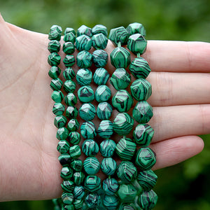 Green Malachite Faceted Stone Beads for DIY Jewelry Making